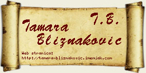 Tamara Bliznaković vizit kartica